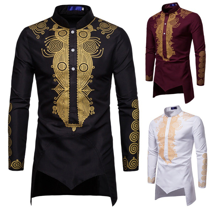 Men Formal Party Wear Shirt - European and American men's Middle Eastern