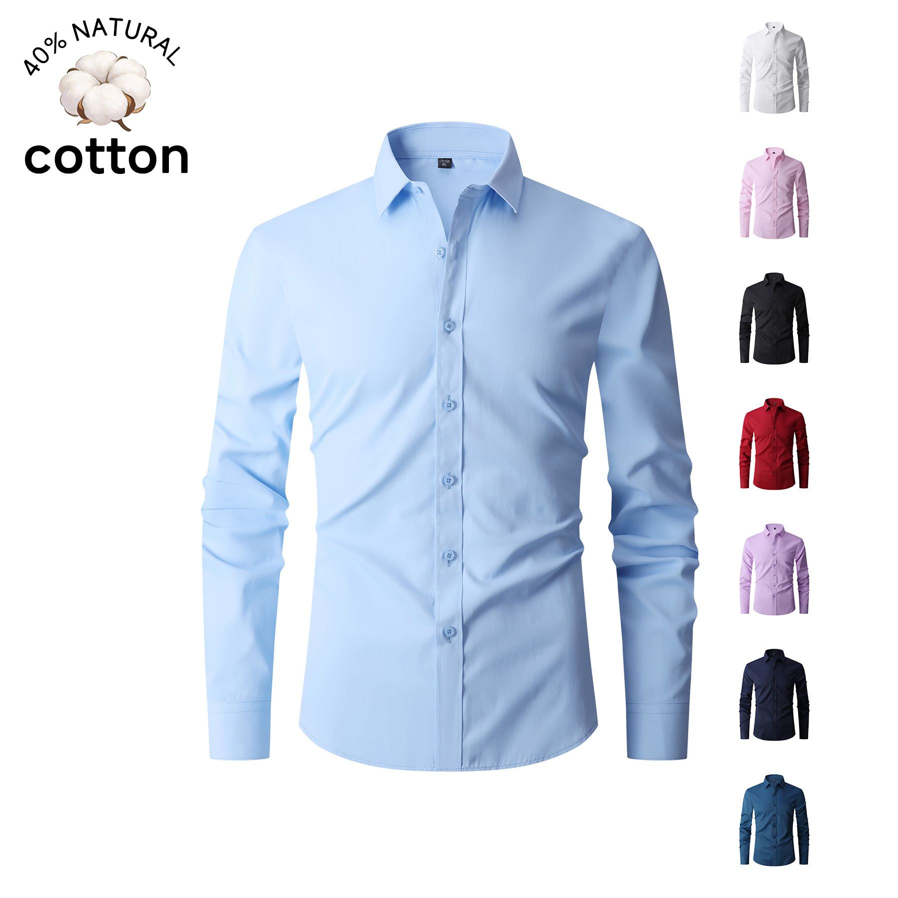 Men Formal Party Wear Shirt - Good Quality Summer Cotton Men's Long