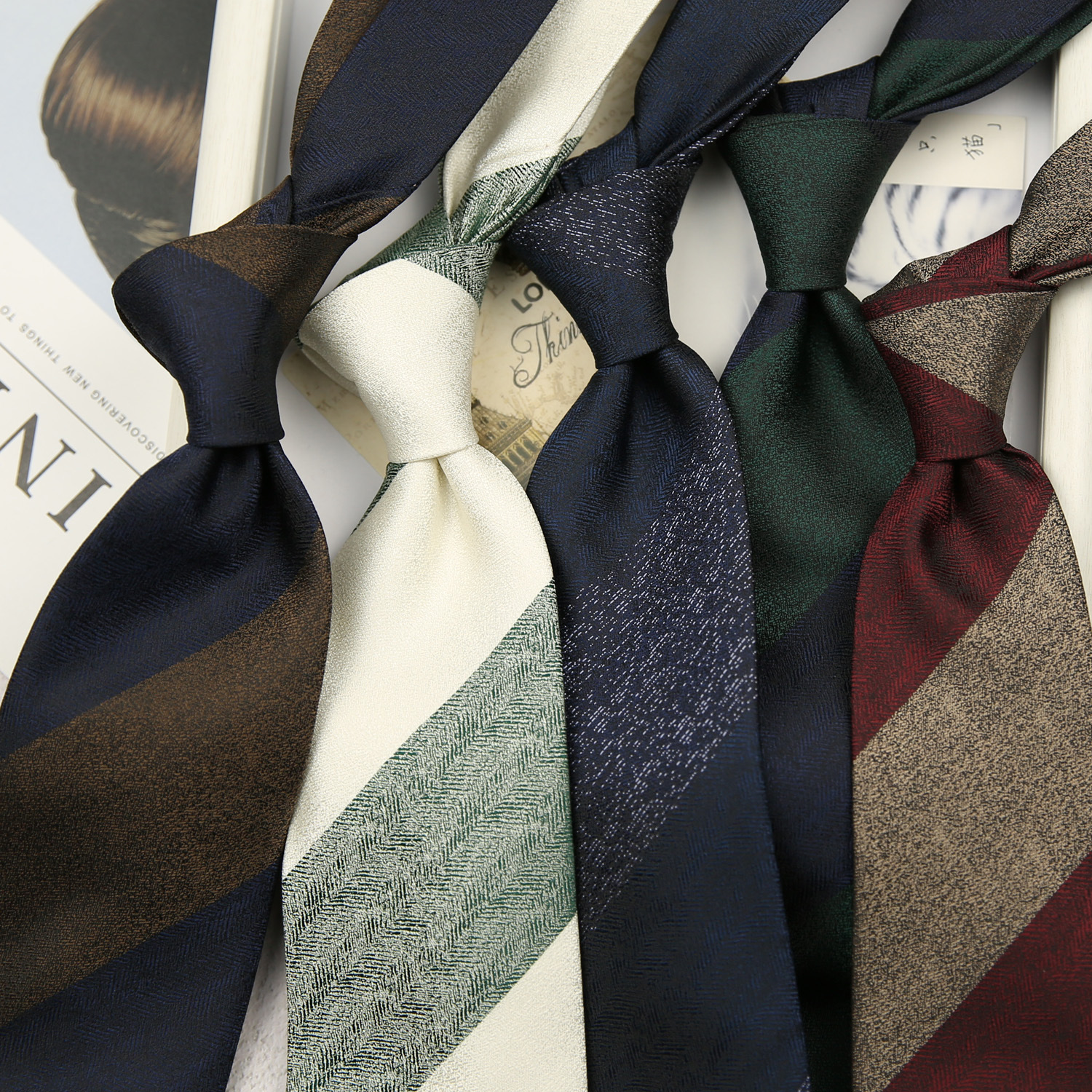 Men Formal Party Wear Shirt - Fashion 8cm Navy Striped Neckties For