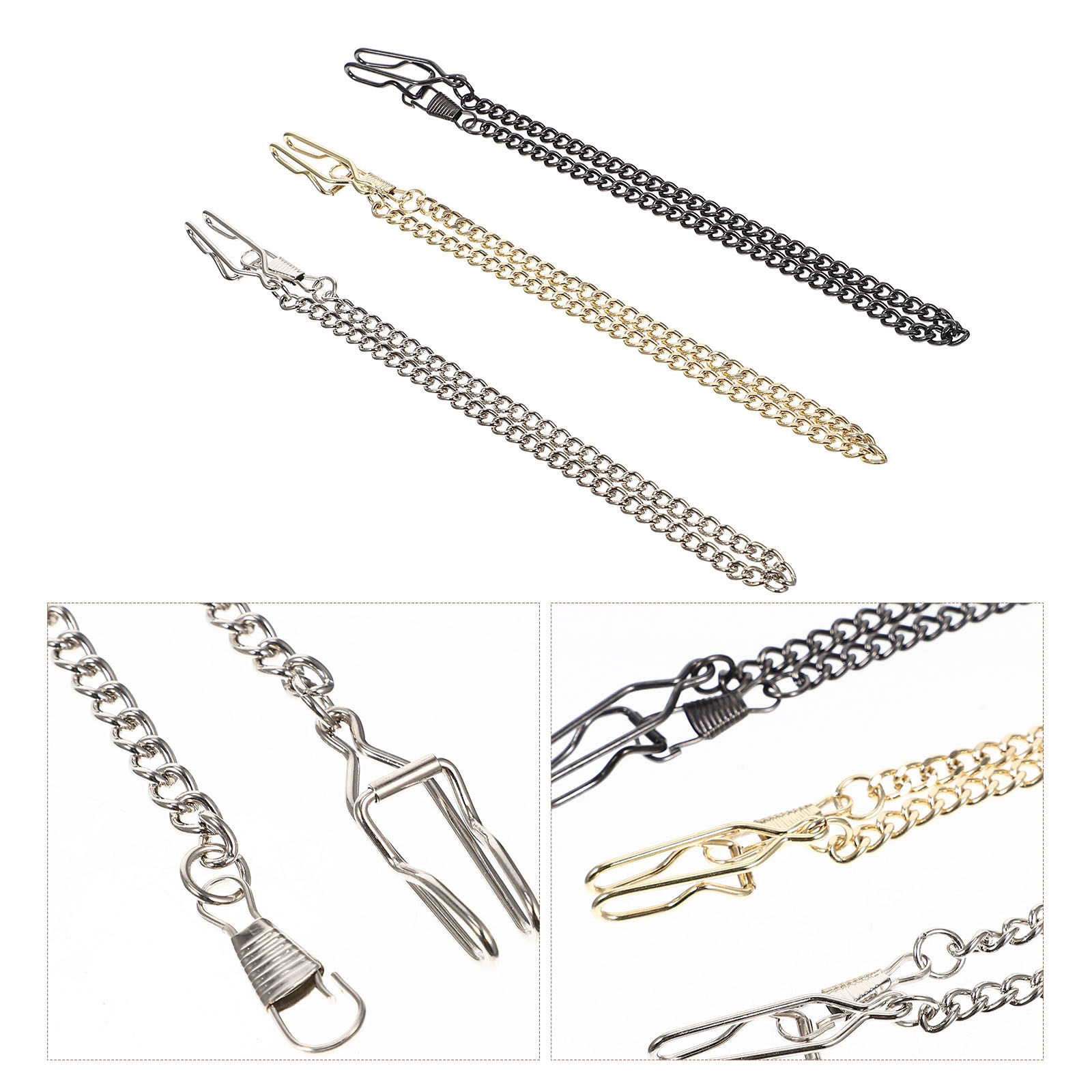 Men'S Formal Wear Watches - 3Pcs Rustic Iron Pocket Watch Chain