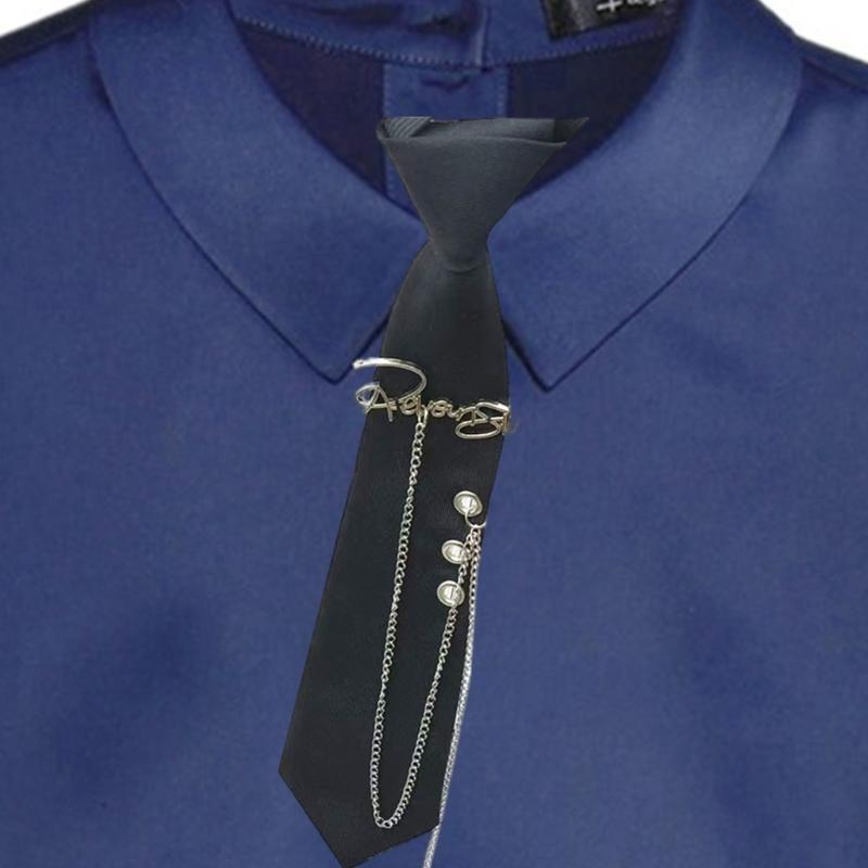 652F Punk Chain Necktie Knotfr - Men Formal Party Wear Shirt recension och pris