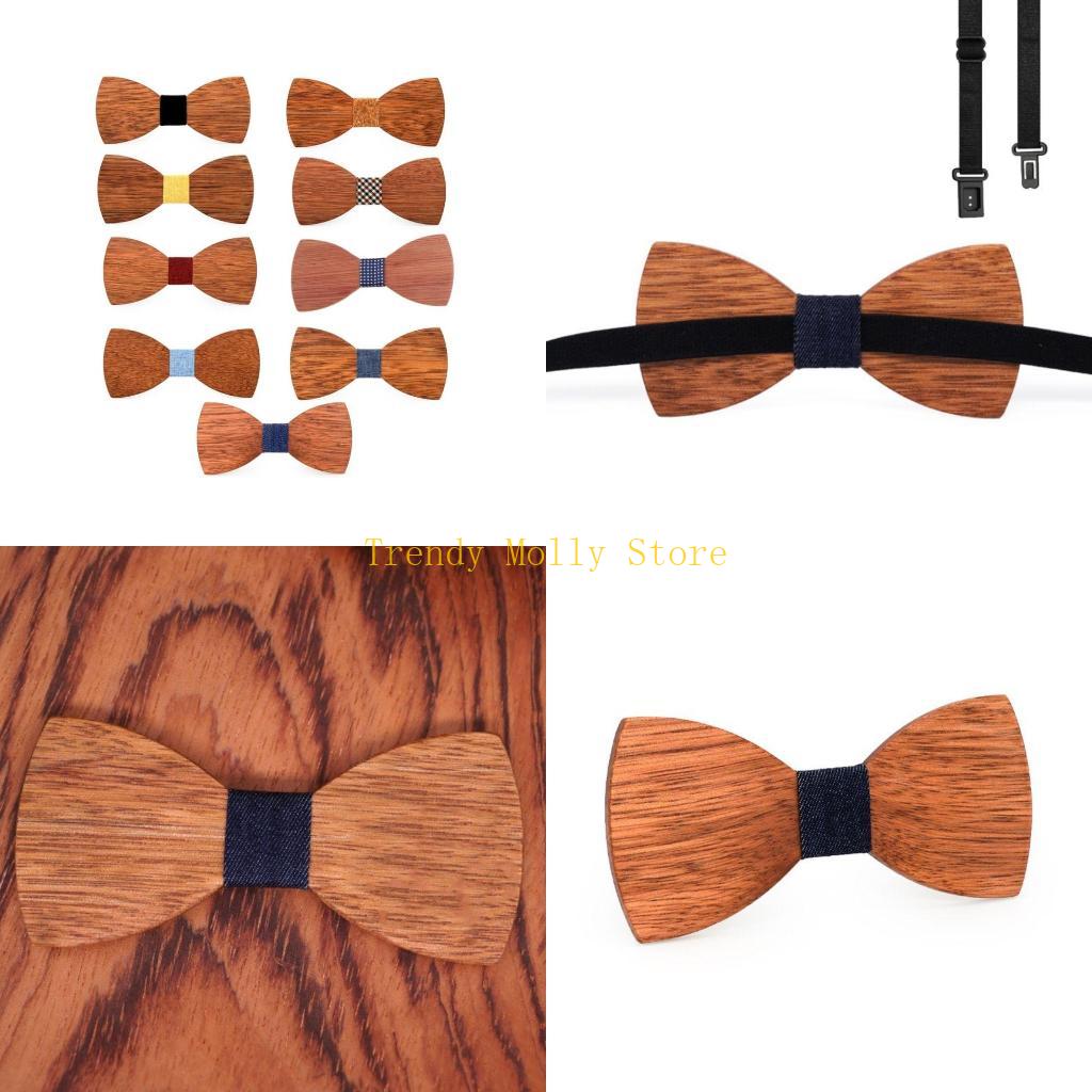N5KB Simple Men's Suit Wooden  - Men'S Formal Wear Bow Ties recension och pris