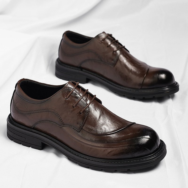 Brown Burnished Genuine Leathe - Men'S Formal Party Wear Shoes recension och pris