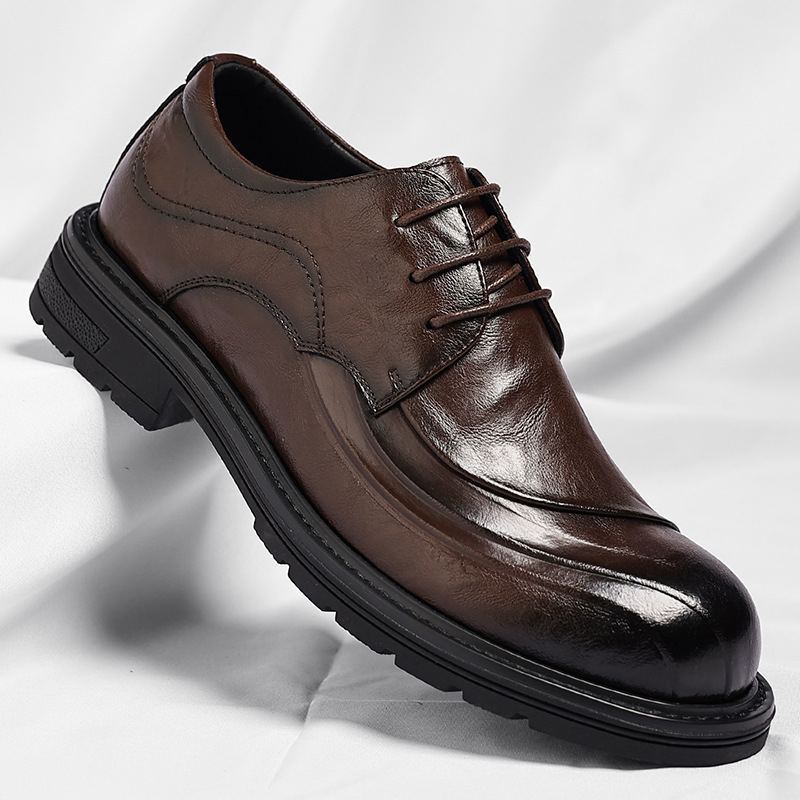 Brown Burnished Genuine Leathe - Men'S Formal Party Wear Shoes recension och pris