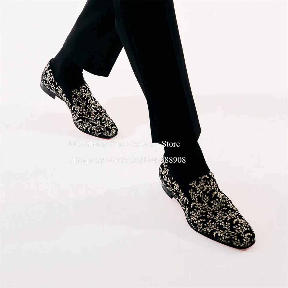 Black Silk Velvet Slip On Loaf - Men'S Formal Party Wear Shoes recension och pris