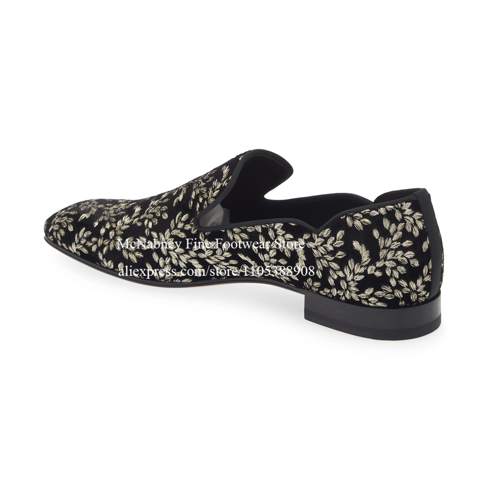 Black Silk Velvet Slip On Loaf - Men'S Formal Party Wear Shoes recension och pris