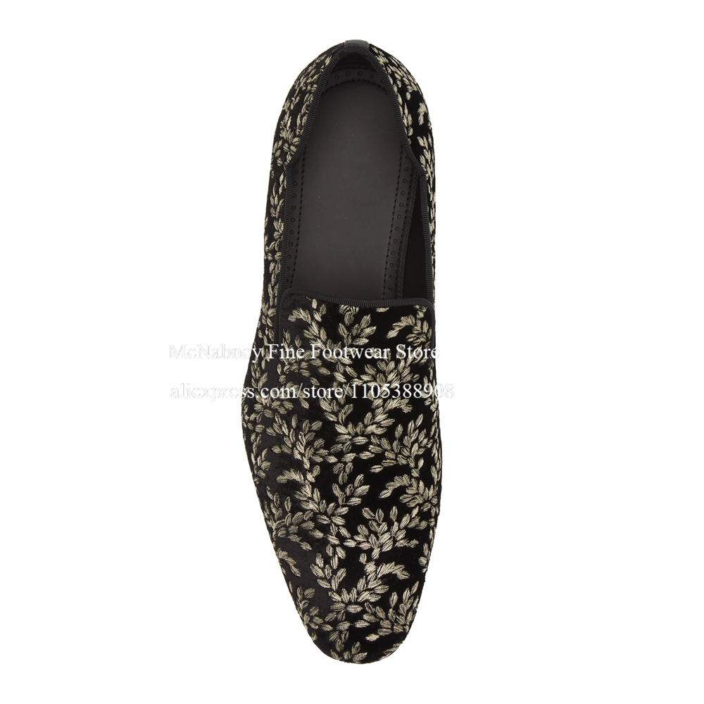 Black Silk Velvet Slip On Loaf - Men'S Formal Party Wear Shoes recension och pris