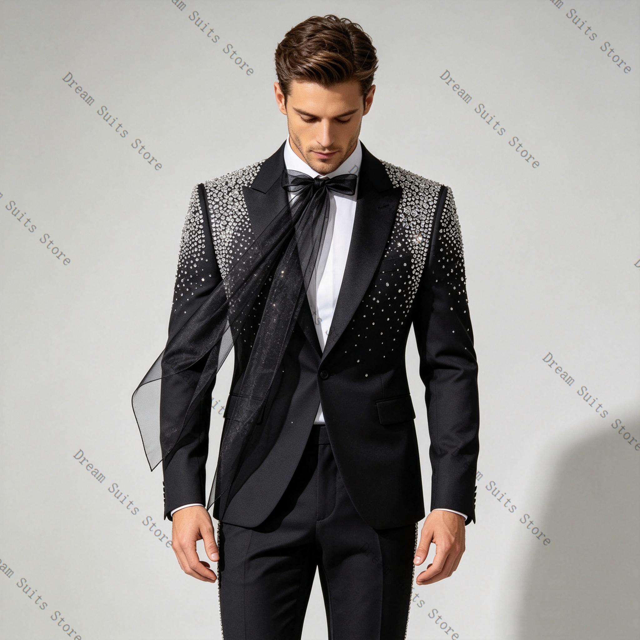 Tie Bow Black Men Suit Set 2 P - Men'S Formal Wear Bow Ties recension och pris