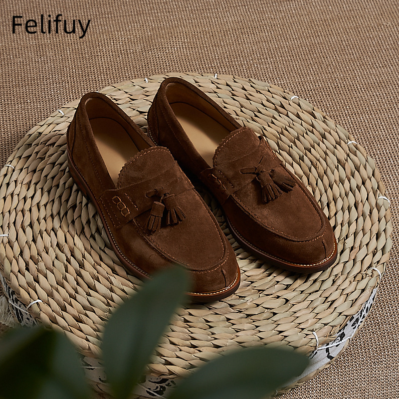 New Brown Men Flat Loafers Cow - Men'S Formal Party Wear Shoes recension och pris