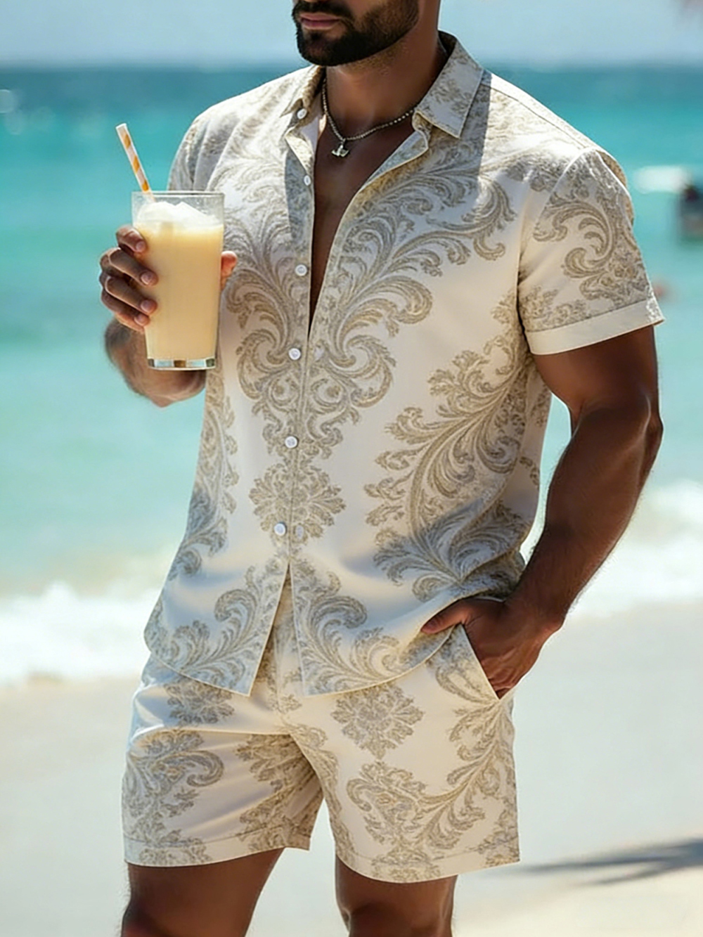 new's Men's Summer Cool Short  - Men Formal Party Wear Shirt recension och pris