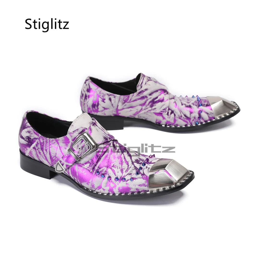 Purple Prints Genuine Leather  - Men'S Formal Party Wear Shoes recension och pris