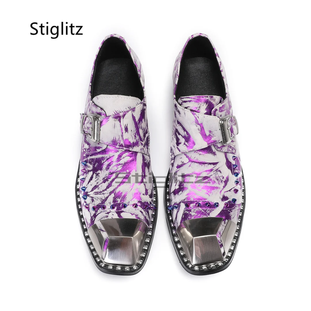 Purple Prints Genuine Leather  - Men'S Formal Party Wear Shoes recension och pris