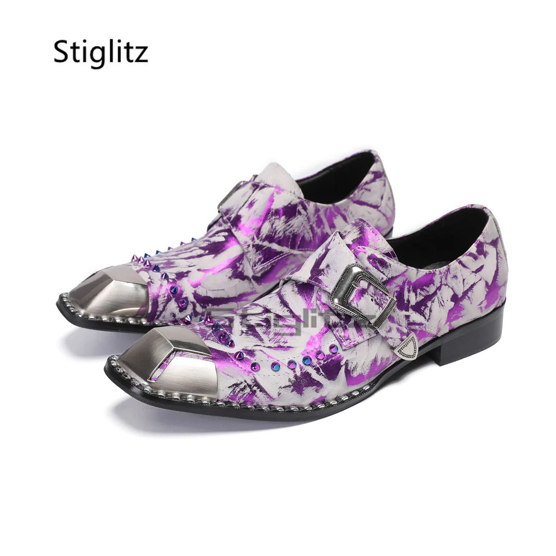 Purple Prints Genuine Leather  - Men'S Formal Party Wear Shoes recension och pris