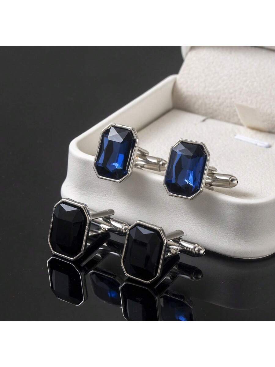 Stylish Octagonal Black Glass  - Men Formal Wear All Black recension och pris