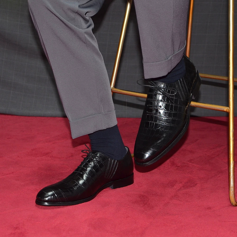 Men's Black Crocodile Pattern  - Men'S Formal Party Wear Shoes recension och pris